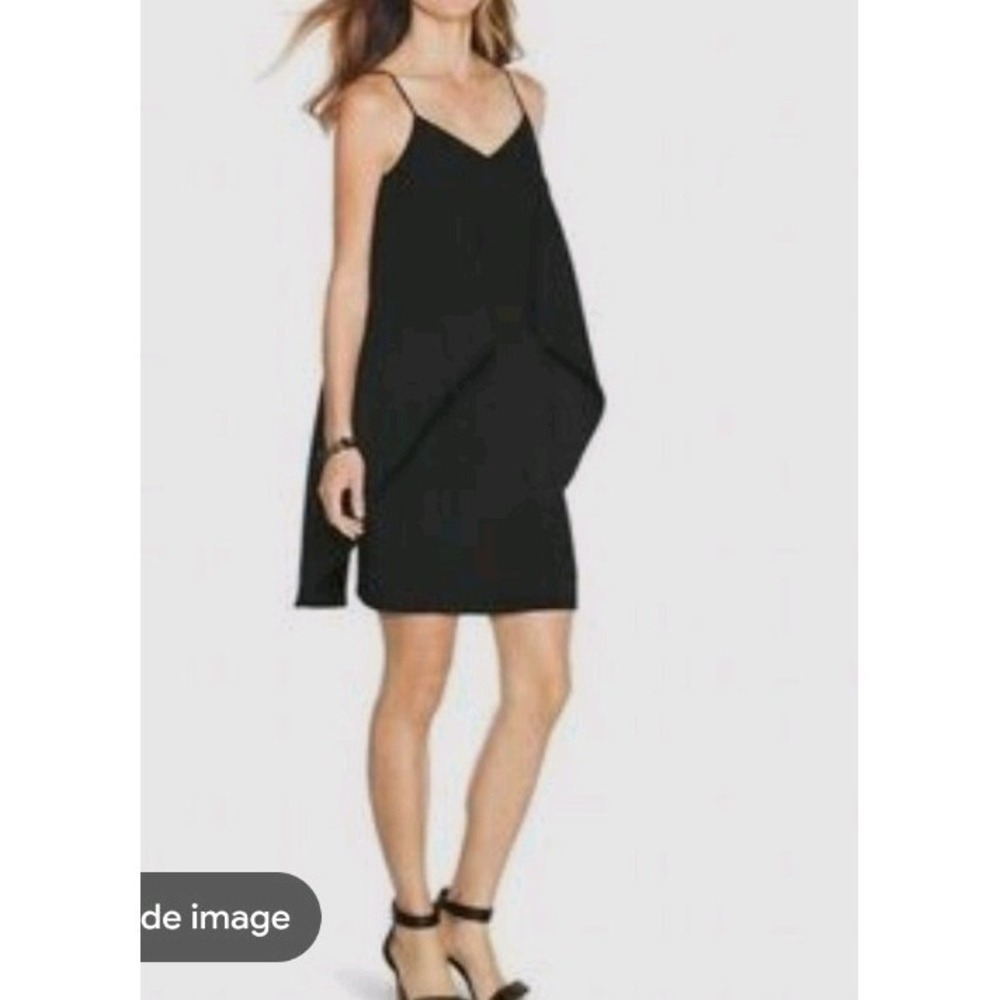 White House Black Market Cocktail Dress‎ Womens 4 Black Excellent Layered Mini